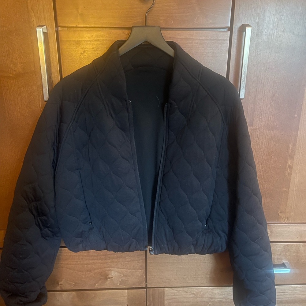 Lululemon Black Bomber Jacket Quilted Cropped